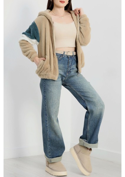 Welsoft Kumaş Kapşonlu Ceket Camelmint modelleri