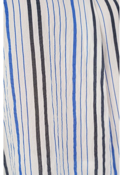 Kadın BDART Çizgili V Yaka Bluz Blue indirimleri