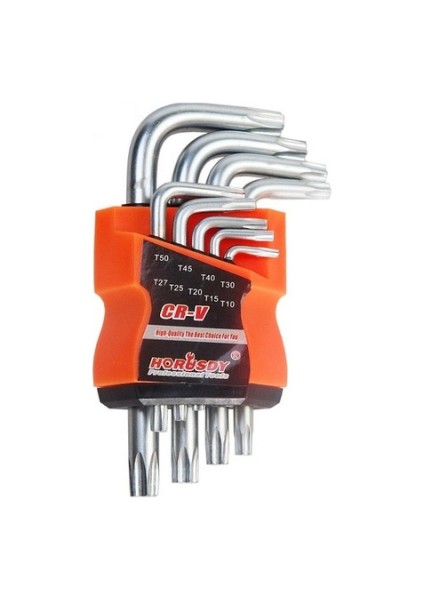 9 Parça Iyi Crv Kısa Yıldız Alyan Torx Key Set (4989)