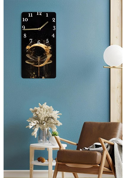30X60 cm Uv Baskılı Mdf Tablo Saat – Altın Yansımalı Ejderha Böceği Deseni – USD184 fırsatları
