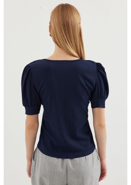 Kadın BDART Slim Fit Kare Yaka Bluz Blue indirimleri