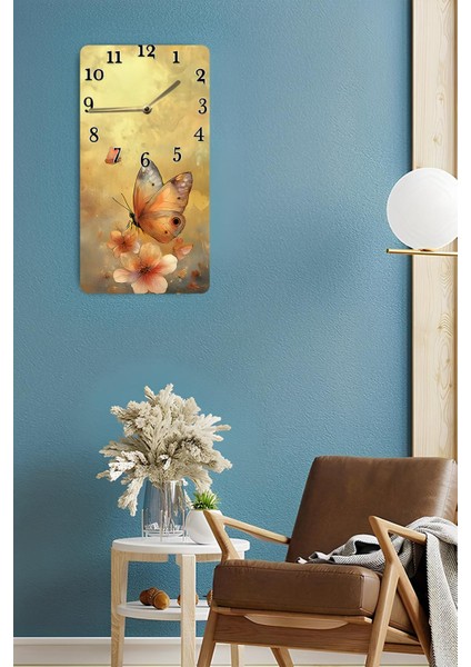 Dekoratif Mdf Tablo Saat – Uv Baskı Kelebek Desenli 30X60 cm – USD203 fırsatları