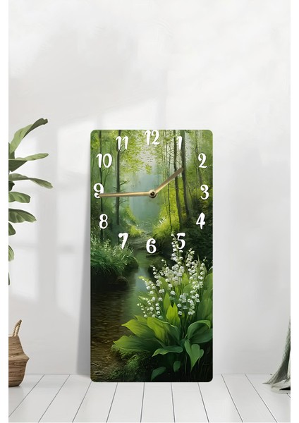 Doğa Manzaralı Orman ve Çiçek Desenli Uv Baskı Mdf Tablo Saat 30X60 cm – USD187 modelleri