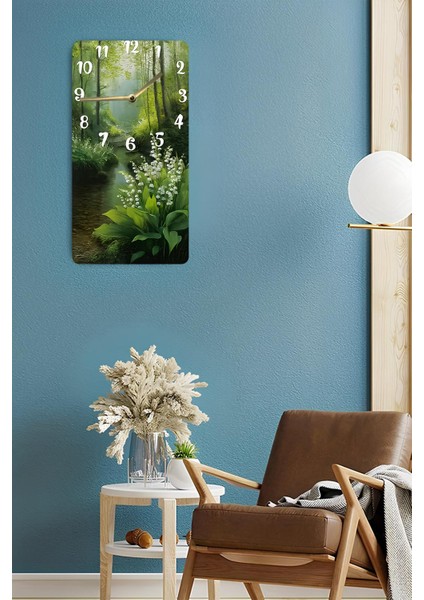 Doğa Manzaralı Orman ve Çiçek Desenli Uv Baskı Mdf Tablo Saat 30X60 cm – USD187 fırsatları