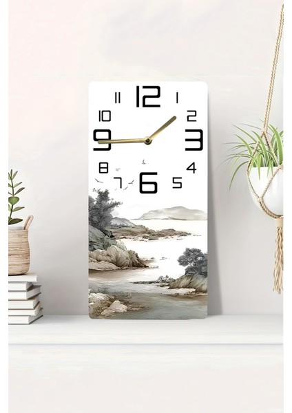 Mdf Tablo Saat – Doğa Manzaralı Uv Baskı Dikdörtgen Duvar Saati (30X60 Cm) – USD199