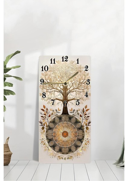Hayat Ağacı ve Mandala Desenli Uv Baskı Mdf Tablo Saat 30X60 cm – USD186 modelleri