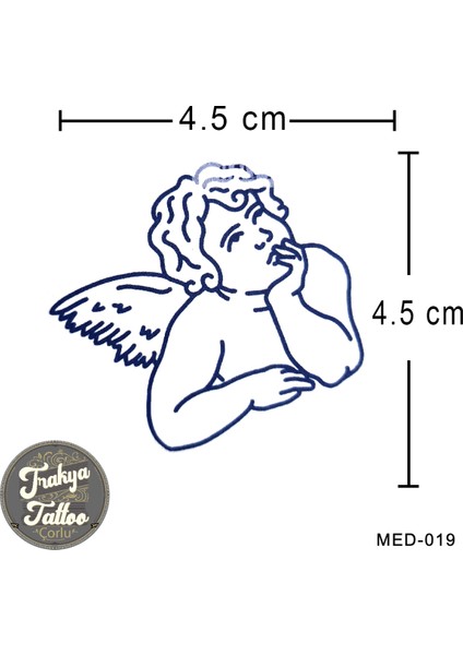 Yarı Kalıcı Dövme Kanatlı Melek Çocuk Geçici Dövme MED-019