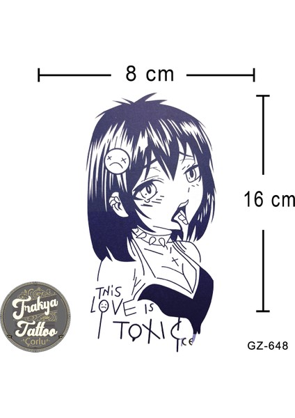 Yarı Kalıcı Dövme Anime Kız Dövmesi GZ-648