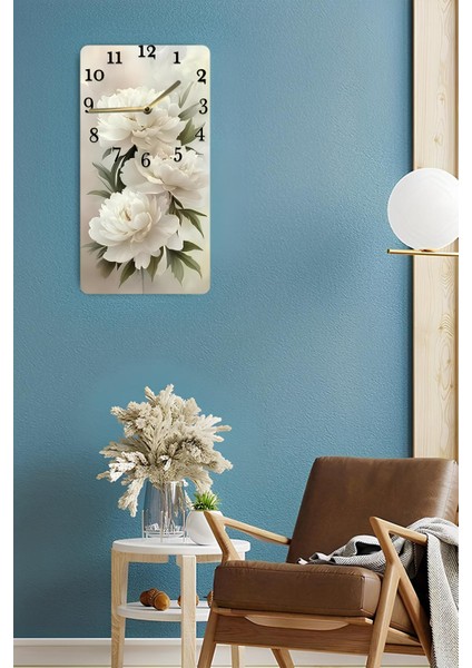 Mdf Tablo Saat – Beyaz Çiçek Desenli 🌸 | Uv Baskı | 30X60 cm – USD195 fırsatları