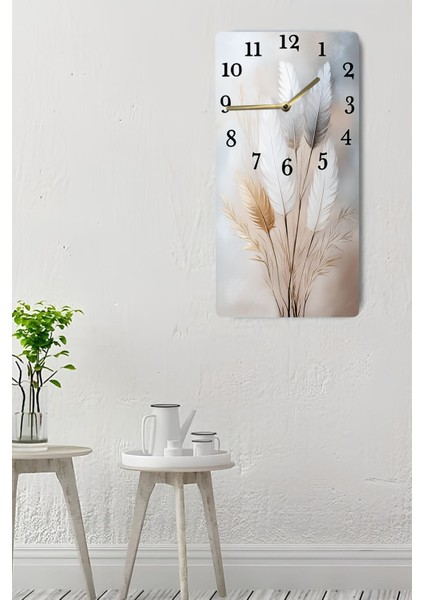 Mdf Tablo Saat – Uv Baskı Tüy Desenli Şık Tasarım – 30X60 cm – USD194 indirimleri