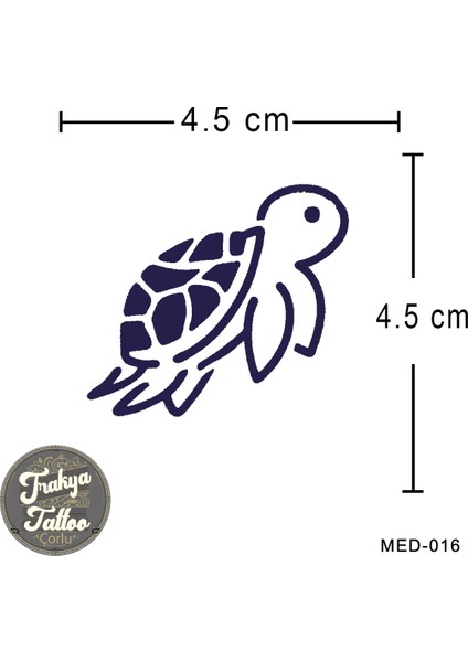 Yarı Kalıcı Dövme Geçici Kaplumbağa Dövmesi MED-016