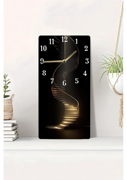 Dekoratif Mdf Tablo Saat – Spiral Merdiven Desenli (30X60 Cm) Uv Baskı – USD207