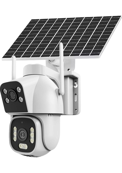 IO-779 | 4mp Ultra Hd 4g Solar Çift Kamera 12W Güneş Panelli (12000MAH Pil)