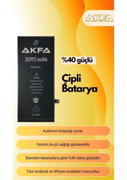 iPhone 13 Ultimate Akfa Batarya – Yüksek Performans & Hızlı Şarj modelleri