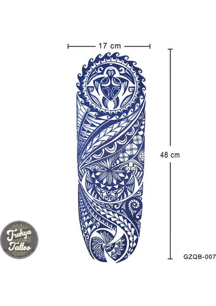 Yarı Kalıcı Dövme Geçici Tam Kol Kaplama Maori Dövme