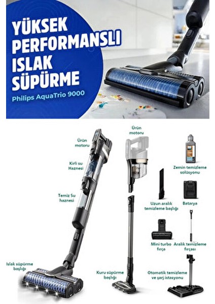 Aqua Plus 9000 Serisi – Islak & Kuru Dik Süpürge - Hem Sil Hem Süpür - Yeni Nesil Üstün Performans fiyatları