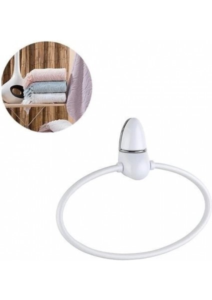 Oval Yuvarlak Halka Havluluk Dekoratif El Havlusu Tutacağı Askısı