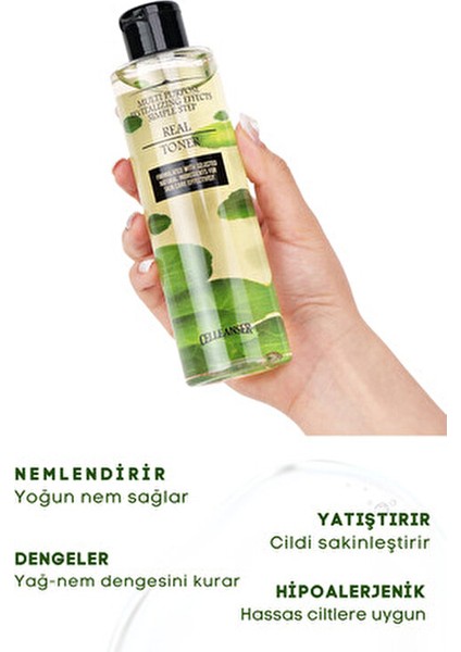 Centella İçeren Yatıştırıcı Tonik Tüm Cilt Tipleri İçin 200 ml modelleri