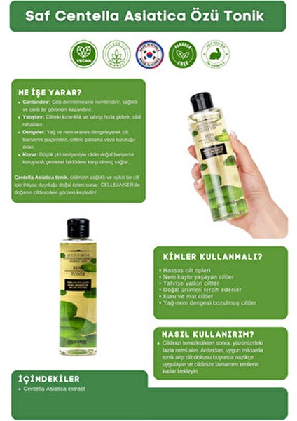Centella İçeren Yatıştırıcı Tonik Tüm Cilt Tipleri İçin 200 ml fırsatları