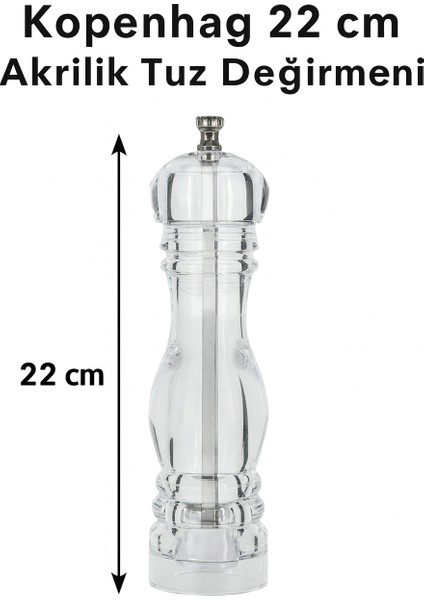 Kopenhag 22 cm Akrilik Tuz Değirmeni