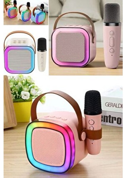 Taşınabilir Bluetooth Hoparlör Kablosuz Karaoke Yılbaşı Müzik Eğlence Bluetooth Hoparlör Mikrafonlu fiyatları