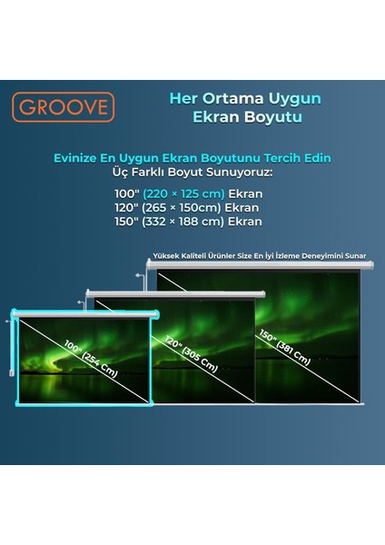 Vizio Pro 100¨ Inch Blackout Işık Geçirmez Elektrikli Otomatik Kumandalı Projeksiyon Perdesi 220X125CM +Motorlu+Canlı Renkler+Göz Koruması+Leke Tutmaz Projector fiyatları