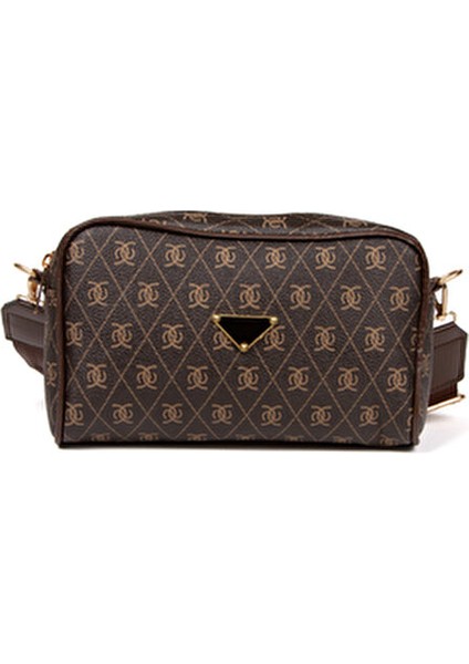 Kadın Çapraz Askılı Desenli Suni Deri Çanta Seti 2 Adet Şık ve Ergonomik