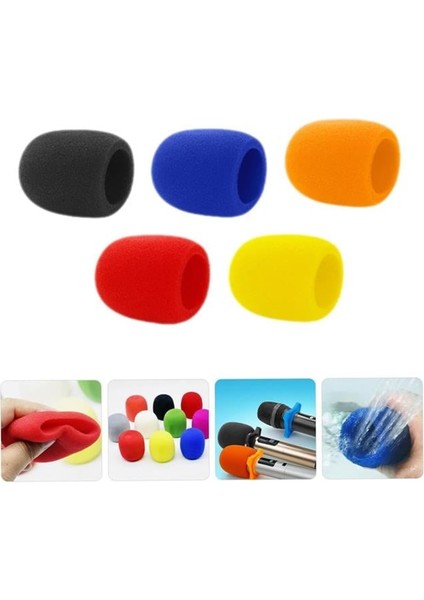 Tenon ZE-7130 5'li Standart 5 Renk El Mikrofon Süngeri (Sarı-Turuncu-Kırmızı-Mavi-Siyah) modelleri