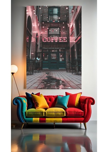 Coffe Time V1 Ev Duvar Salon Güzellik Salonu Ofis Dükkan Dekarasyon Kanvas Tablo
