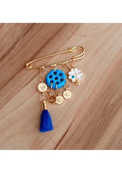 Şans Kalp Yonca Doğal Taş Süryani Nazar Taşı Yaka Iğnesi Broş fiyatları