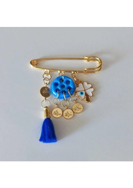 Şans Kalp Yonca Doğal Taş Süryani Nazar Taşı Yaka Iğnesi Broş fırsatları