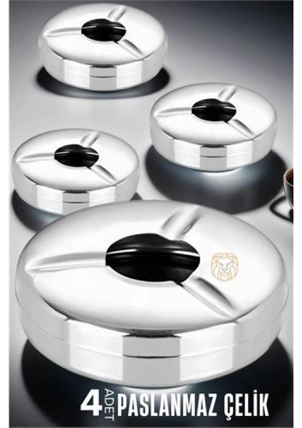 4 Lü Set Çelik Küllük Vercher Design