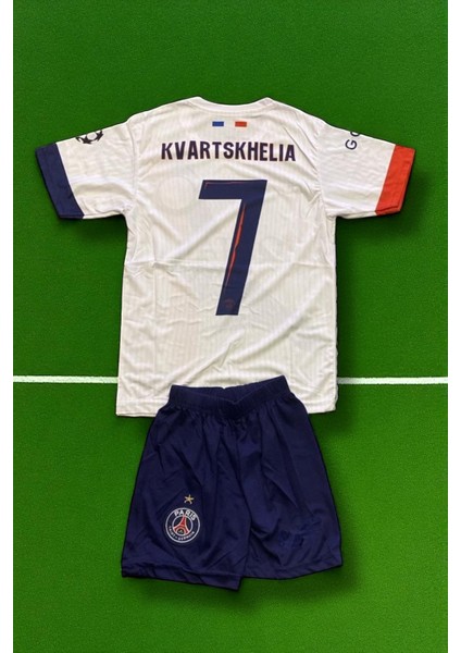 Yeni Sezon PSG Kvartskhelia Beyaz Çocuk Forması
