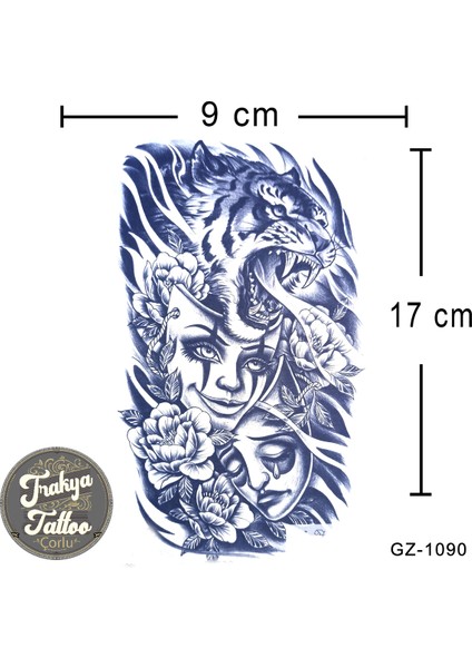 Yarı Kalıcı Dövme Geçici Maske ve Kaplan Dövmesi