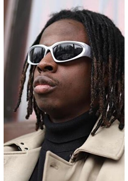 UV400 Korumalı Gümüş Çerçeve Siyah Cam Kayak/snowboard Gözlüğü