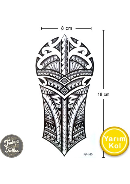 Geçici Dövme 1-2 Hafta Kalıcı Yarım Kol Maori