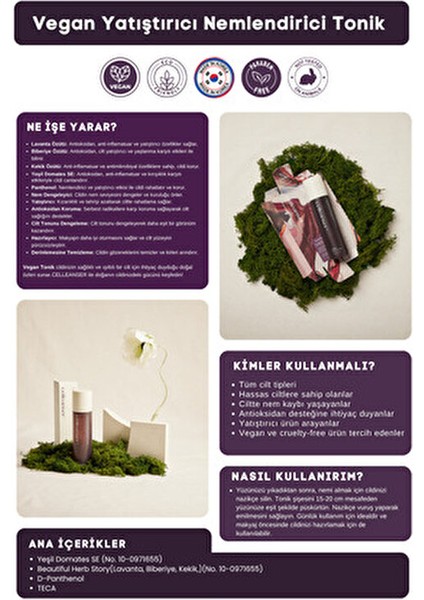 Vegan Tonik Tüm Cilt Tipleri İçin Yaşlanma Karşıtı ve Canlandırıcı 120 ml fırsatları