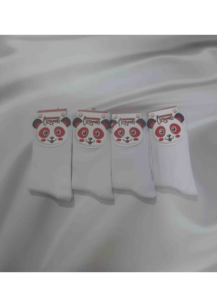 Beyaz Düz %75 Pamuk %20 Likra %5 Elastan 4'lü Kız Çocuk Soket Çorap fiyatları