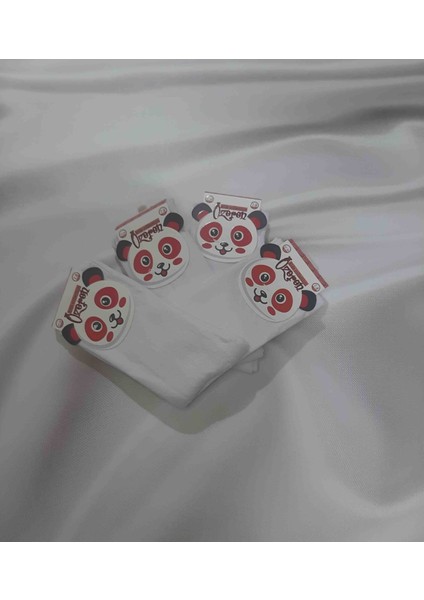 Beyaz Düz %75 Pamuk %20 Likra %5 Elastan 4'lü Kız Çocuk Soket Çorap modelleri
