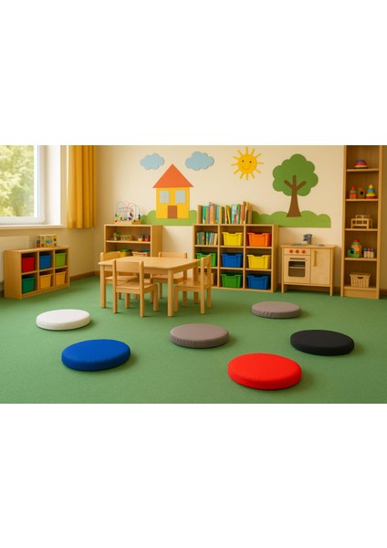 Kreş Anaokulu Aktivite Minderi Oyun Minderi 40X40X5 cm - Sandalye Minderi - Bahçe Dekor Minderi indirimleri
