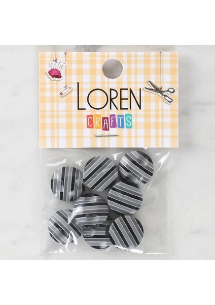 Loren Crafts 8'li Desenli Düğme - 1098
