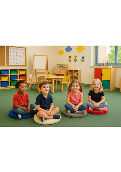 Kreş Anaokulu Aktivite Minderi Oyun Minderi 40X40X5 cm - Sandalye Minderi - Bahçe Dekor Minderi