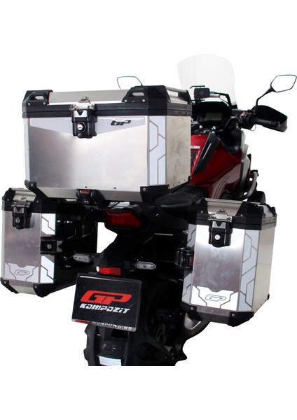 Universal 57+40+40 Lt Alüminyum Motosiklet Çanta Seti Gri fırsatları