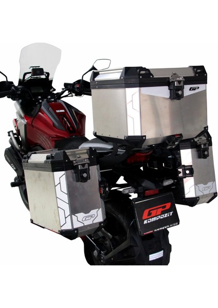 Universal 57+40+40 Lt Alüminyum Motosiklet Çanta Seti Gri indirimleri