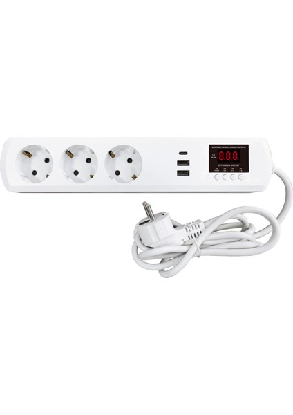 Jıujı Akım ve Voltaj Korumalı Uzatmalı Çoklu Priz 16A Voltaj ve Akım Koruma Prizi 1,5 Metre