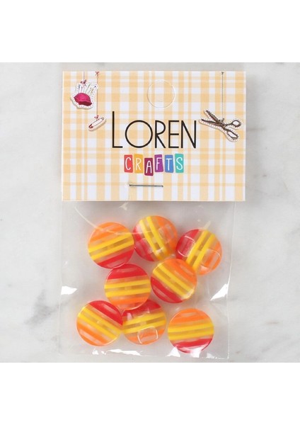 Loren Crafts 8'li Desenli Düğme - 1102
