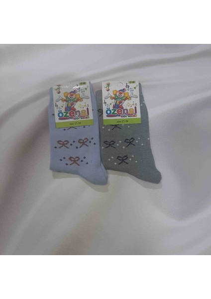 Mor 4'lü 4 Farklı Renkte %90 Cotton %7 Polyamid %3 Elastan Desenli Rahat Kız Çocuk Soket Çorap modelleri