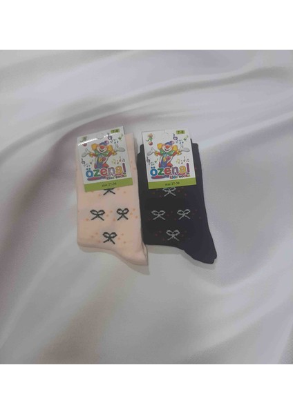 Mor 4'lü 4 Farklı Renkte %90 Cotton %7 Polyamid %3 Elastan Desenli Rahat Kız Çocuk Soket Çorap fırsatları