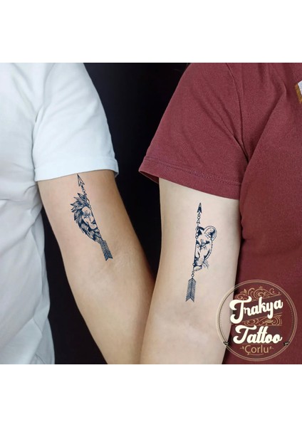 Yarı Kalıcı Dövme Aslan Figürlü Çift Dövmesi MGZS-034