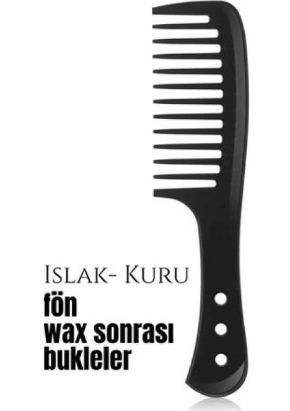 Bukleli Saç Fön Wax Sonrası Tarak Karbon Nano Absolute Professional